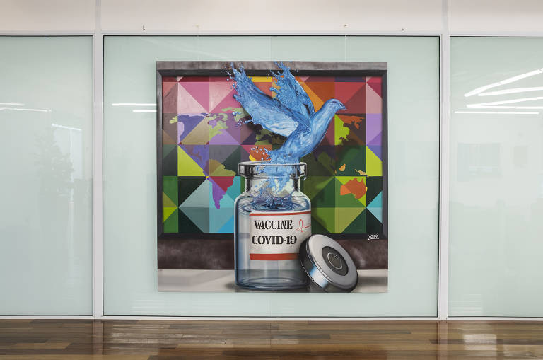 Obra do artista plástico Eduardo Kobra que está exposta no Instituto Butantan