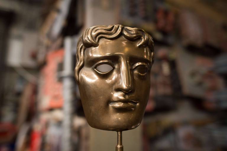 Máscara que é símbolo do Bafta, principal premiação britânica de cinema