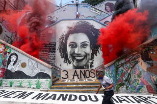 A tribute to human rights activist and councilwoman Marielle Franco, to mark thethree-year anniversary of her muder in Sao Paulo