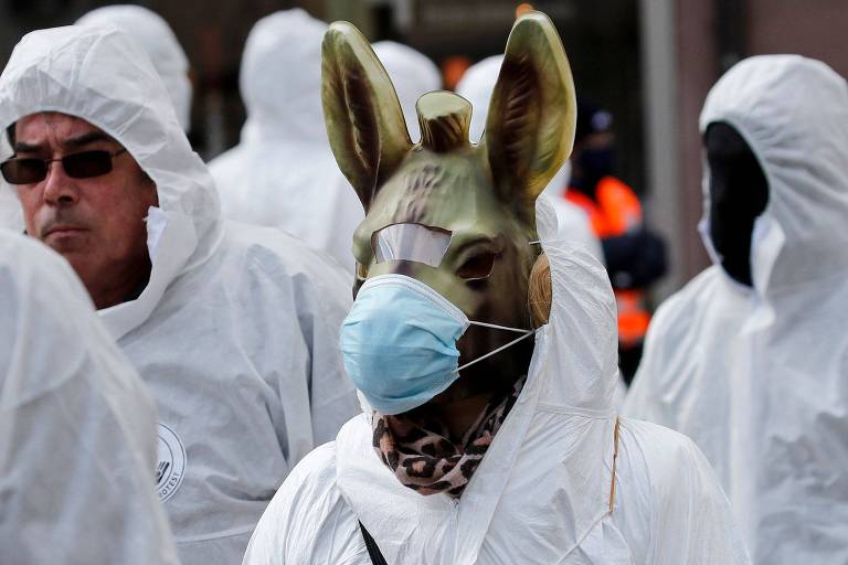 Protestos na Europa contra restrições na pandemia de coronavírus