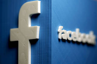 FILE PHOTO: A 3D plastic representation of the Facebook logo is seen in this illustration in Zenica