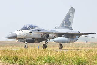 A F-CK-1 Ching-kuo IDF is seen at an Air Force base in Tainan