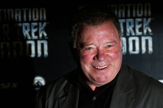 FILE PHOTO: Shatner who plays Captain James T. Kirk in the original version of Star Trek arrives at the Destination Star Trek London event