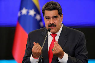 FILE PHOTO: Venezuelan President Nicolas Maduro holds a news conference in Caracas