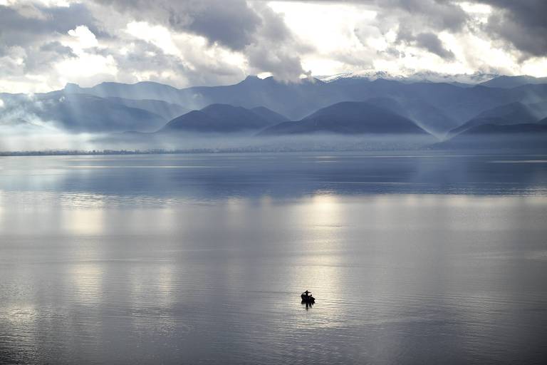 Lago Ohrid, considerado patrimônio Cultural e Natural pela Unesco