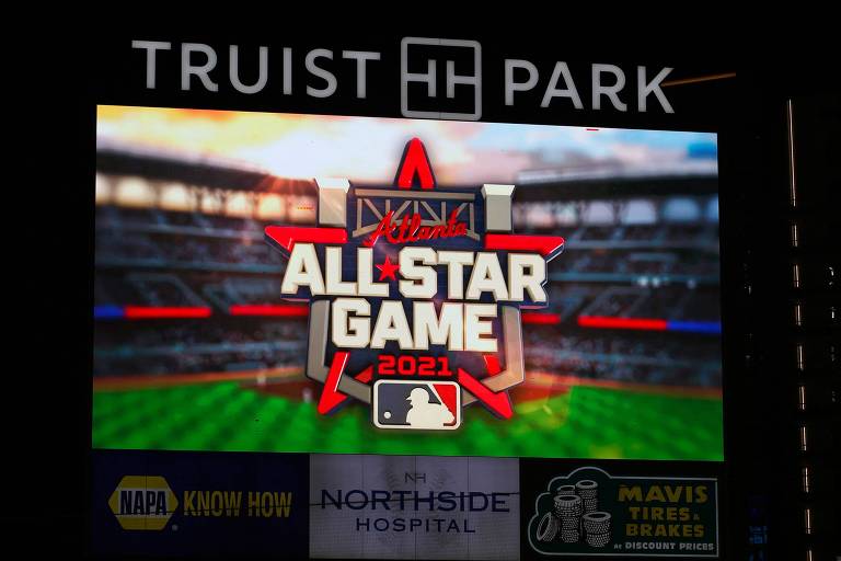 Estádio do Atlanta Braves mostra logotipo do All-Star Game de 2021. Partida teve local mudado pela liga de beisebol