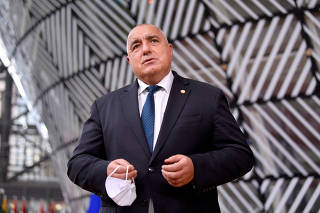FILE PHOTO: Bulgaria's Prime Minister Boyko Borissov arrives at an EU summit in Brussels