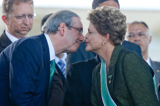 Dilma e o presidente da Câmara, deputado Eduardo Cunha