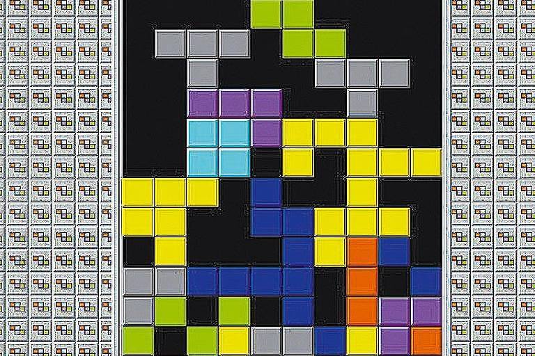 Tela do game Tetris, lançado para Nintendo em 1989