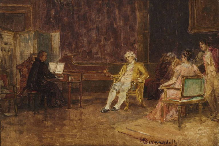 A vida da família real transformou completamente a vida cultural no Rio e em toda a colônia. Tela de Henrique Bernardelli mostra D. João VI ouvindo o padre José Maurício Nunes Garcia ao cravo. O padre, que era professor de música, maestro, multi-instrumentista e compositor, recebeu de Dom João VI, a Ordem de Cristo no grau de cavaleiro, sinal da grande estima que tinha pelo músico