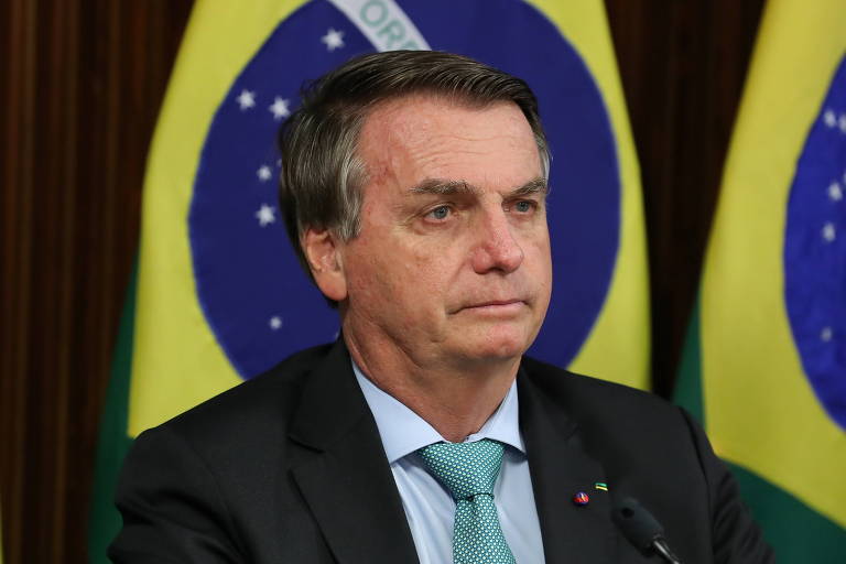 Bolsonaro durante a sessão virtual da Cúpula do Clima promovida pelo americano Joe Biden