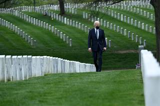 Biden visits Arlington National Cemetery to honor fallen veterans of Afghan conflict