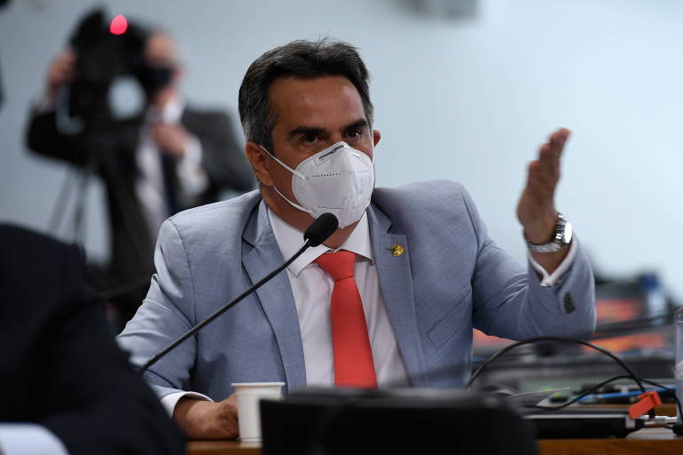 O senador Ciro Nogueira (PP-PI) durante a primeira sessão da CPI da Covid, nesta terça (27)