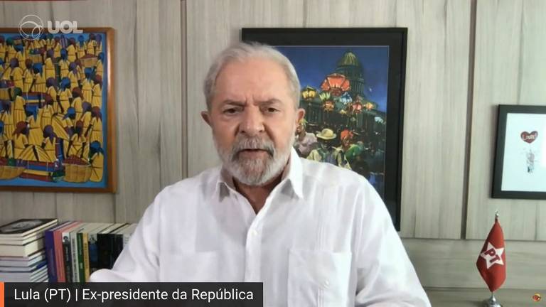 Ex-presidente Lula durante entrevista ao UOL na qual falou sobre as perspectivas para as eleições de 2022, governo Bolsonaro e a liberação pela Justiça para o acesso a mensagens da Lava Jato