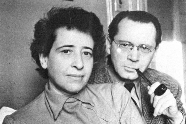 Arendt e seu segundo marido, Heinrich Blücher, em 1950