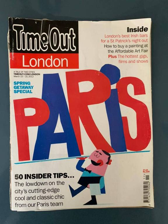 Capa da revista Time Out London de março de 2012, com 50 dicas de Paris