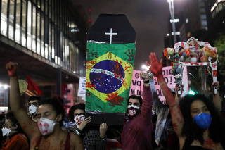 Protest against racism and police violence, in Sao Paulo