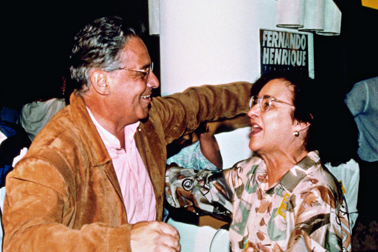 FHC com Ruth Cardoso na campanha para a Presidência, em 1994