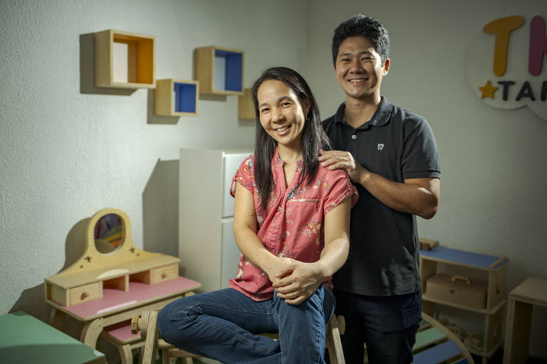 Sérgio e Paula Takahashi, donos da Tanabata Kids, adaptaram seus produtos para que eles possam ser usados dentro de casa durante a pandemia