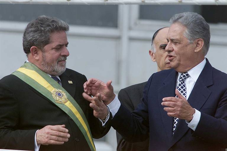Os ex-presidentes FHC e Lula