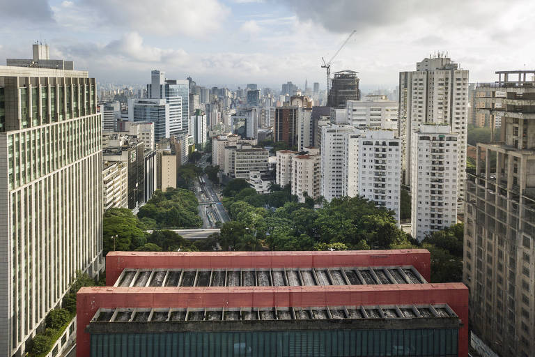 Vista aérea do Masp, na avenida Paulista