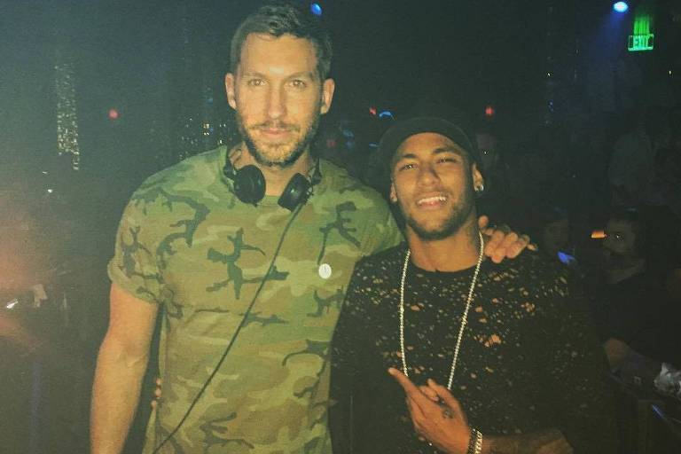 Neymar se encontrou com o DJ Calvin Harris nos Estados Unidos, em junho de 2016