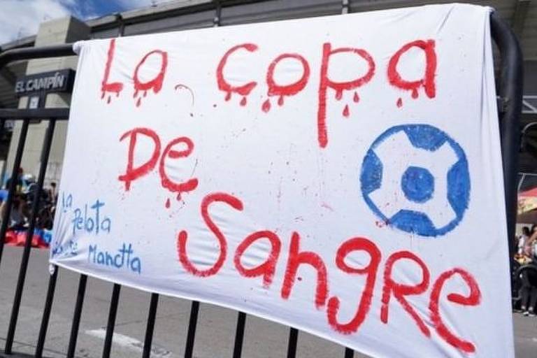 Protesto contra a Copa América, foto enviada pela BBC
