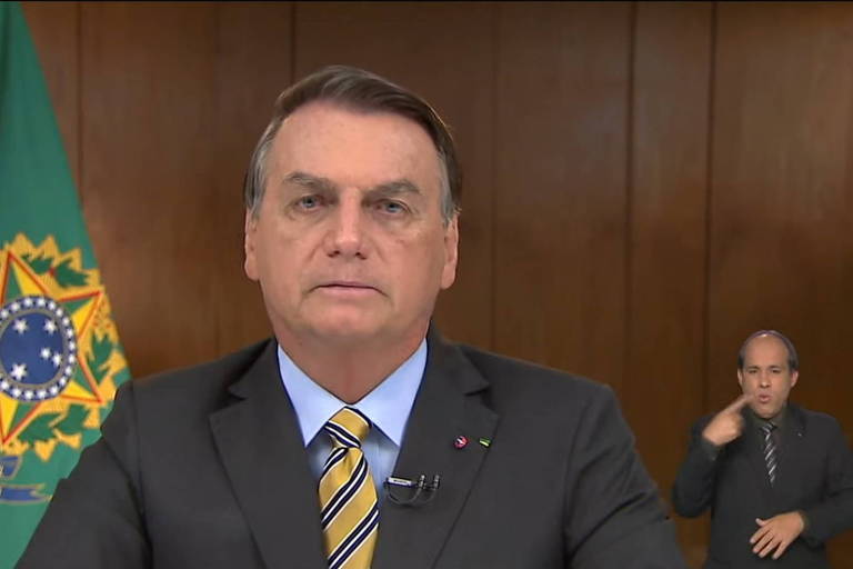 Presidente Jair Bolsonaro durante pronunciamento na TV 