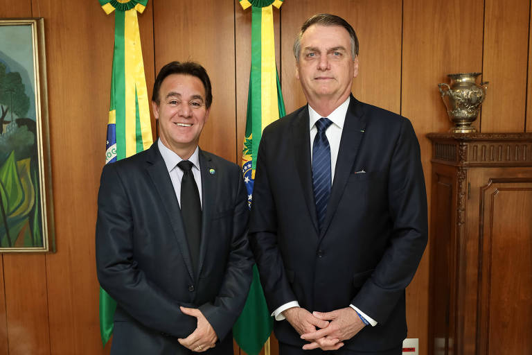 O presidente do Patriota, Adilson Barroso, se encontra com Jair Bolsonaro em Brasília