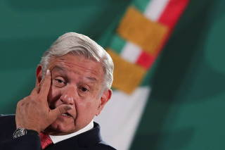 Mexico's President Obrador attends a news conference in Mexico City