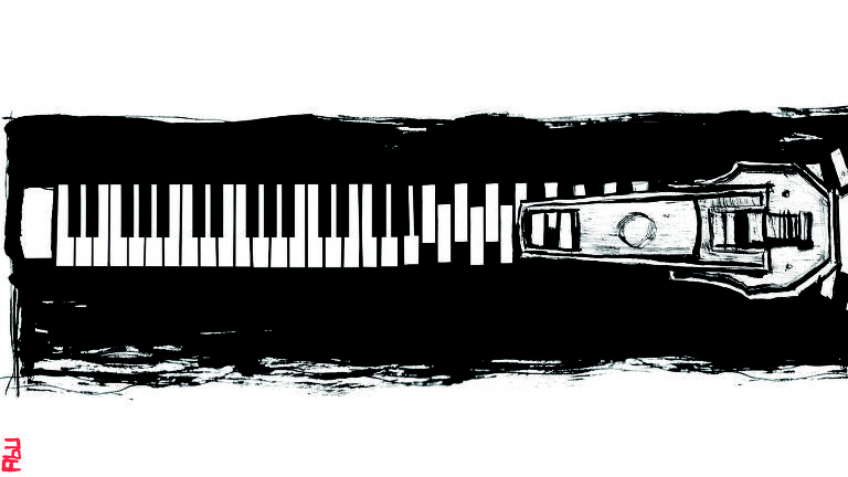 Um longo teclado 
