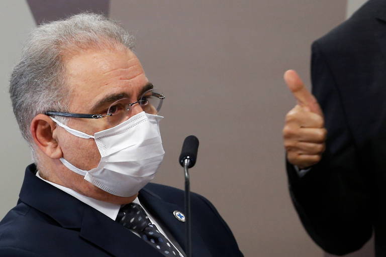 O ministro da Saúde, Marcelo Queiroga, em depoimento à CPI da Covid

