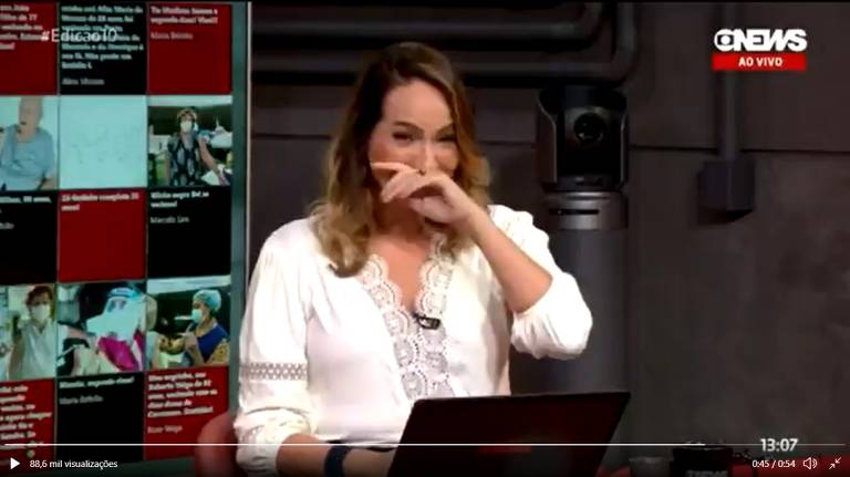 Jornalista da Globo fuma ao vivo durante jornal na GloboNews; veja