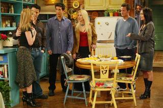 SCENE FROM FINAL EPISODE OF COMEDY SERIES FRIENDS