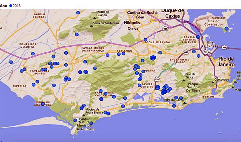 Evolução das denúncias de construções irregulares pelas milícias no Rio de Janeiro