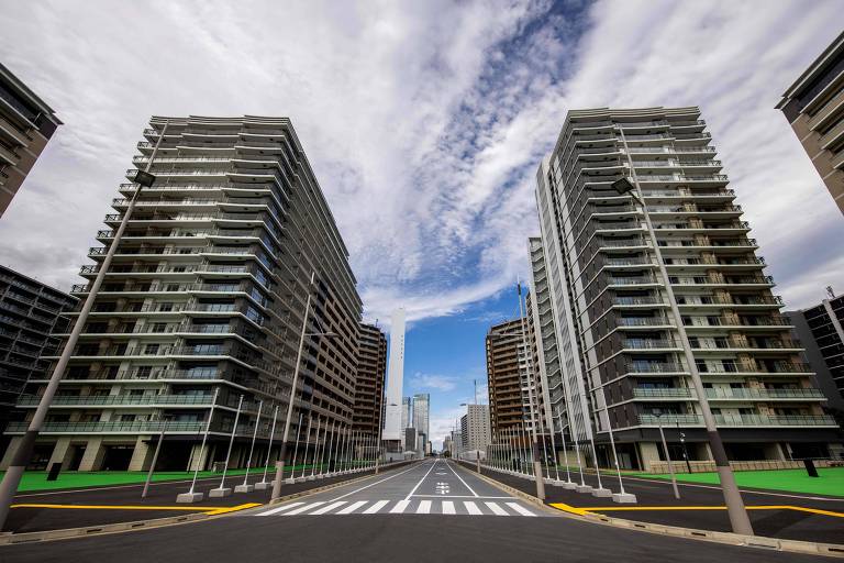 Visão geral dos prédios construídos para receberem os atletas olímpicos