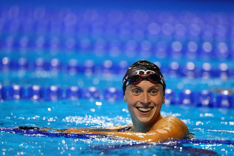 Katie Ledecky durante a seletiva americana para a Olimpíada; nadadora americana deve aumentar sua galeria de ouros em Tóquio