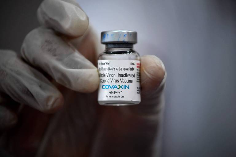 Frasco da vacina indiana Covaxin
