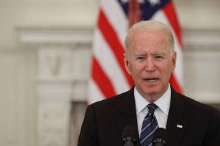 U.S. President Joe Biden delivers remarks on steps to curtail U.S. gun violence, in Washington