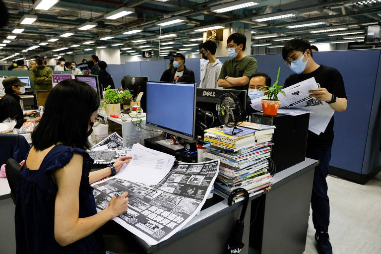 A última edição do Apple Daily, jornal pró-democracia em Hong Kong