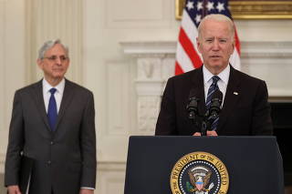 U.S. President Joe Biden delivers remarks on steps to curtail U.S. gun violence, in Washington