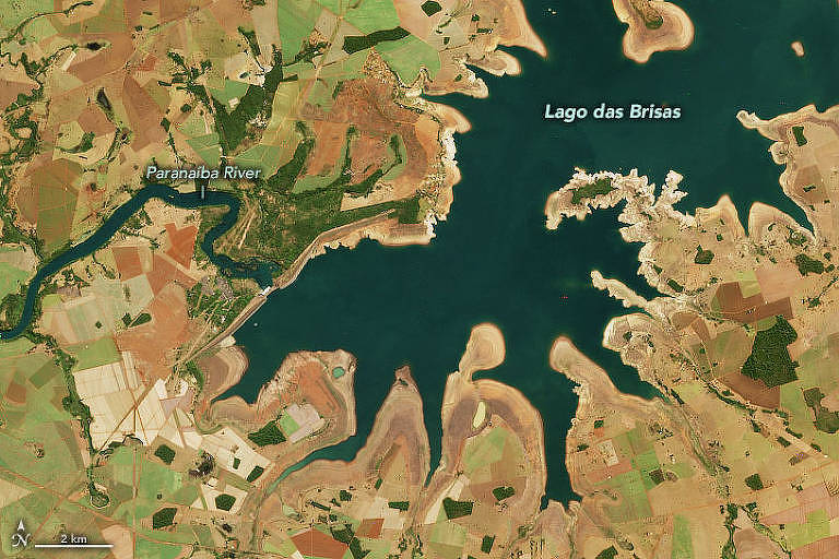 Imagem de satélite feita pela Nasa mostra impacto da seca