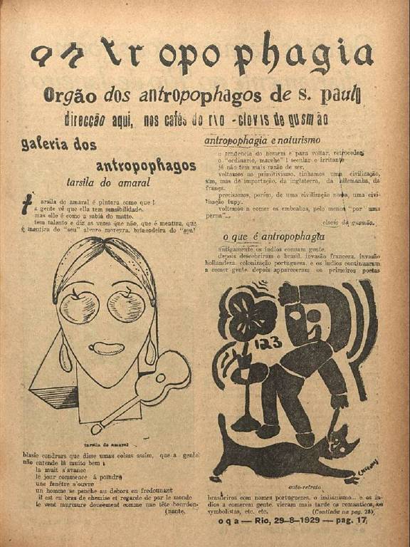 página da Revista de Antropofagia, de 1929