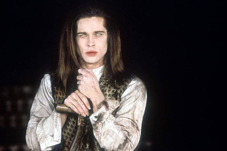 Brad Pitt em cena do filme "Entrevista com Vampiro", de 1994