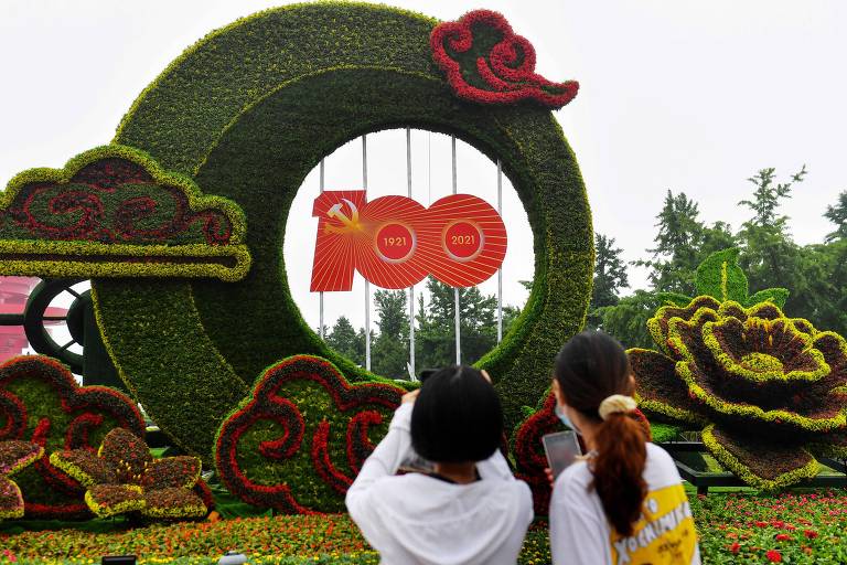 Instalação para marcar o centenário, em Qingdao