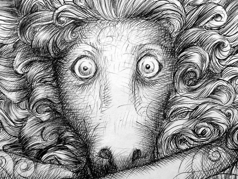 ovelha em close de olhos arregalados