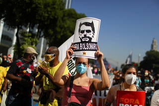 Protest calling for the impeachment of Brazil's President Jair Bolsonaro and against his handling of the coronavirus disease (COVID-19) pandemic, in Rio de Janeiro