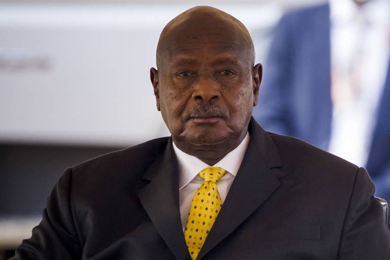 O ditador de Uganda, Yoweri Museveni, em evento na cidade de Kampala