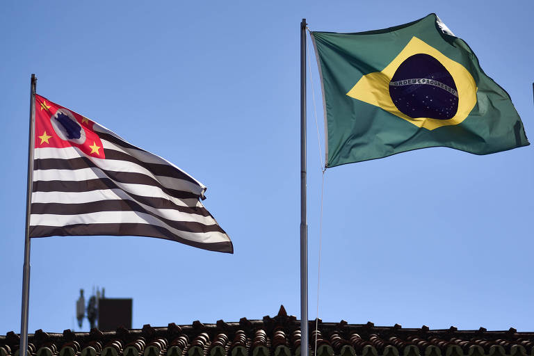 Bandeiras do estado de São Paulo e do Brasil