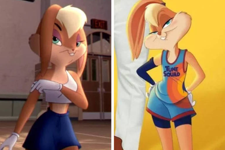 Duas imagens da coelha Lola Bunny